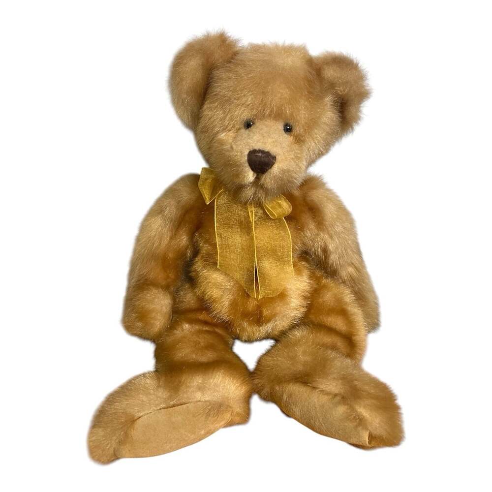 Vintage 90s Russ Berrie Pennington Plush Teddy Bear 18” Honey Stuffed Jointed